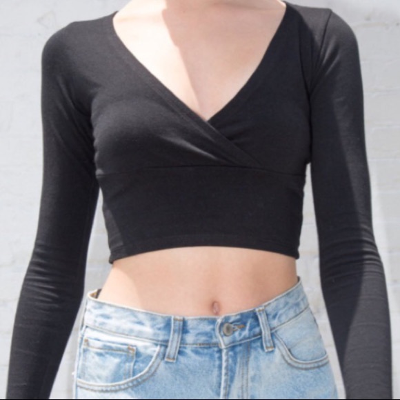 Black Long Sleeve Amara Top Brandy - Picture 2 of 3